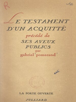 cover image of Le testament d'un acquitté